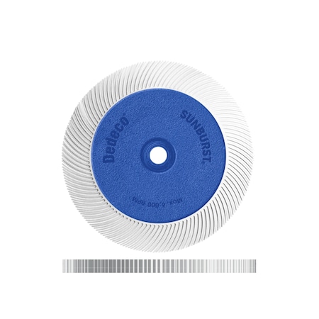 Dedeco Sunburst Radial Bristle Discs 7-5/8 in X 1 in Curved Tc White 120 Grit A/O 1/Unit 1897